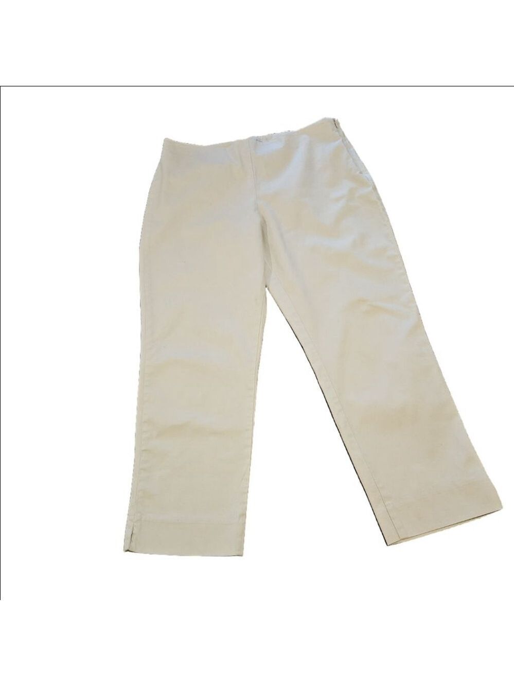 Women's Talbots Creme Ankle Pants With Side Zipper Size 14